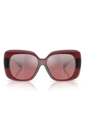 Versace 57mm Square Sunglasses in Red /Pink Mirror Silver at Nordstrom