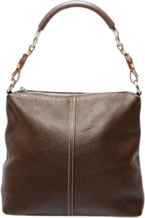 Prada Pre-owned Shoulder Bags, female, Brown, Size: ONE SIZE Pre-owned Leather Shoulder Bag