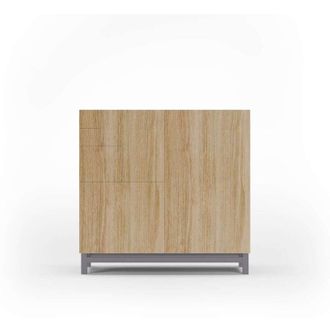 HERDASA Herdasa - Zapatero 2 Puertas Modelo 513 Acabado Roble Oscuro Patas Grises, 90x90x27 (alto X Ancho X Fondo)