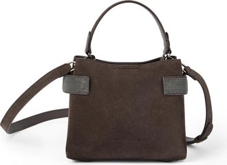 Brunello Cucinelli Small Top-Handle Essence bag in Pine Cone Brown at Nordstrom