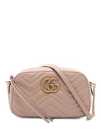 Gucci 2020s GG Marmont quilted shoulder bag - women - Calf Leather - One Size - Pink