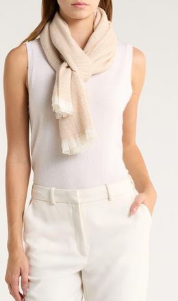 Nordstrom Lightweight Wool & Cashmere Wrap in Beige- White at Nordstrom