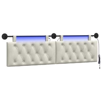 vidaXL Cabecero Colgante Crema Terciopelo Vidaxl