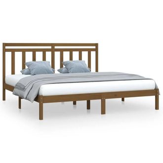 Berkfield Home Bed Frame Honey Brown Solid Wood 200x200 cm