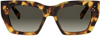 Celine 53mm Square Sunglasses in Blonde Havana /Gradient Brown at Nordstrom