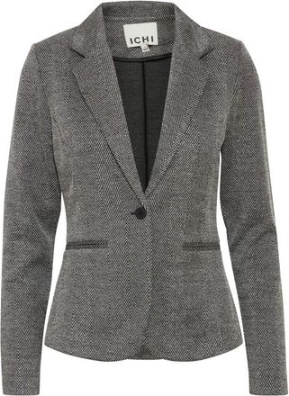 Ichi Moderne Structuur Blazer - Dames - Blazers - Grijs - XL - Polyester - Jassen