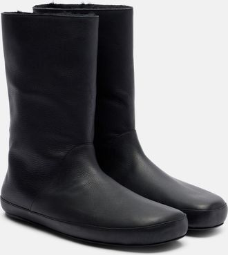 The Row Toni shearling-lined leather ankle boots