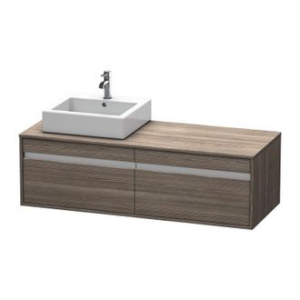 Duravit Duravit Ketho Mueble De Pared 6697, 2 Extra&iacute;bles, 1400mm, Para 1 Lavabo De Montaje Superior, Izquierda, Color (frente/cuerpo): Pino Terra Decor - Kt66