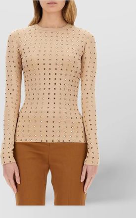 Sportmax crystal embellished long sleeve top
