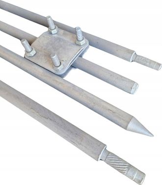 OEM Electrodo De Puesta A Tierra Para Pararrayos Plegable Con Pin Pv 6mb 4x1,5m Galvanizado En Caliente + Conector