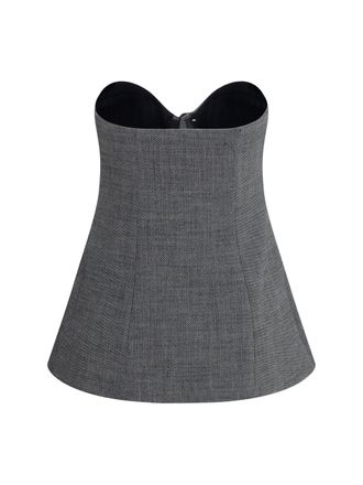 Magda Butrym Asymmetrical Wool Corset Blouse - Gray