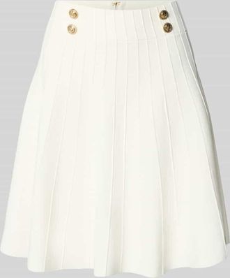 Guess Knielanger Rock mit Nahtrei&szlig;verschluss Modell EMMIE in Weiss, Gr&ouml;&szlig;e L