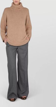 Red Valentino cashmere-blend metallic high-neck cutout jumper