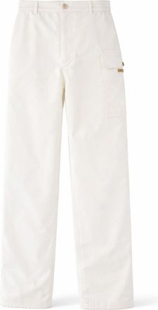 Marni Neutrals Regular Fit Straight Leg Cotton Cargo Pants