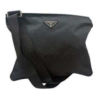 Prada Pre-owned Nylon Tessuto Triangle Logo Schoudertas - Dames - Pre-owned - Zwart - Maat: ONE Size Nylon