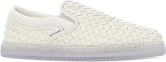 Bottega Veneta Mens White Leather Serena Sneakers