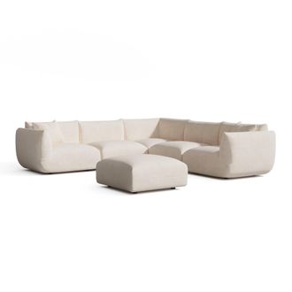 Sia Home Sof&aacute; esquinero panor&aacute;mico modular 8 plazas terciopelo de chenilla