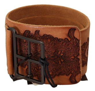 Scervino Street Genuine Leather Logo Buckle Womens Belt