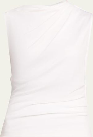 Vince Sleeveless Draped Pima Cotton Top