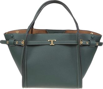 Tod's Tassen, Dames, Groen, ONE Size, Leer, Small Tim Shopping Bag