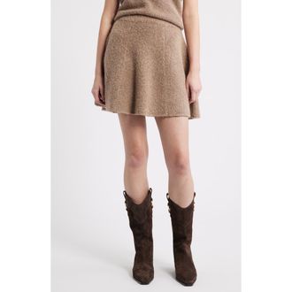 Treasure & Bond Boucl&eacute; Sweater Miniskirt in Tan Grey at Nordstrom Rack, Size Xx-Large