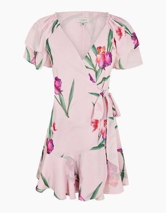 Ted Baker Womens W Mini Dress Ld99 - Pink - Size: 6 2x