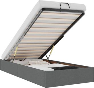 vidaXL Estructura Cama Otomana Sin Colch&oacute;n Tela Gris Oscuro 80x200cm Vidaxl