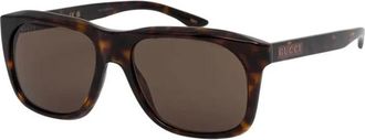 Gucci Rechthoekige Zonnebril - Heren - Accessoires - Bruin - Maat: 55 MM Taf