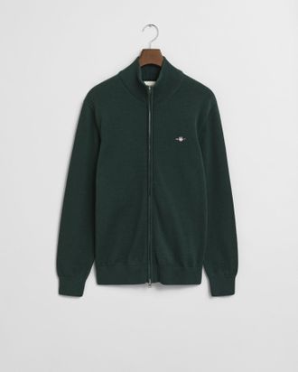 GANT Men Casual Cotton Zip Cardigan (XXXL) TARTAN GREEN