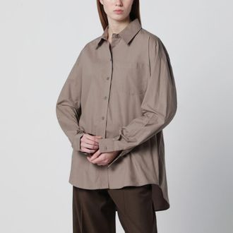 Frankie Shop Taupe Ornella asymmetric shirt