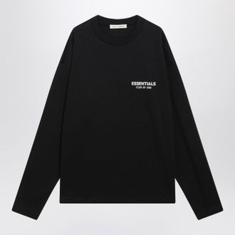 Fear of God Black Long Sleeve T Shirt With Logo Print
