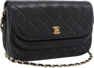 Chanel Pre-owned Vintage Schoudertas - Dames - Vintage Schoudertas - Zwart - ONE Size - Leer - Vintage