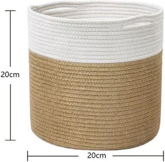 OEM Maceta De 20 Cm Con Forro, Cesta De Almacenamiento De Algod&oacute;n Tejido, Funda Para Maceta De Interior Para Plantas De Interior, Maceta