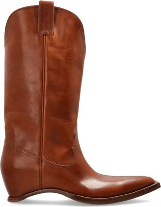 Maison Margiela Heel-less Western High Boots H45 - Dames - Cowboylaarzen - Bruin - 40 EU - Leer - Schoenen