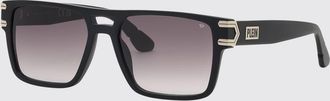 Philipp Plein Occhiali da sole a mascherina in acetato con doppio ponte