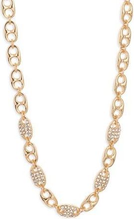 Nordstrom Pave Link Collar Necklace in Clear- Gold at Nordstrom Rack