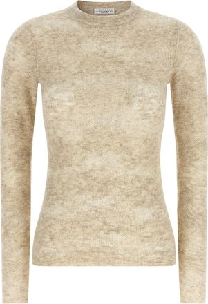 Brunello Cucinelli Beige Silk Womens Cardigan