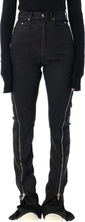 Rick Owens Womens Drkshdw Bolan Banana Black Waxed Jeans Cotton - Size 26 (Waist)