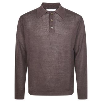 Daniele Fiesoli Polo Shirts, male, Brown, Size: S Polo Ml Misto Lino Over