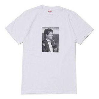 SUPREME SS17 Michael Jackson Tee White Printing Character Short Sleeve Unisex SUP-SS17-400
