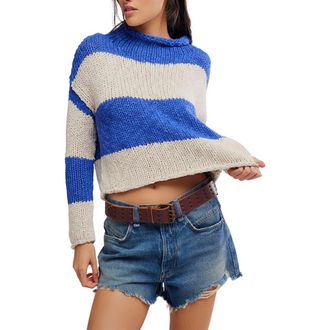 Free People Rugby Stripe Sweater in Blue at Nordstrom, Size X-Small