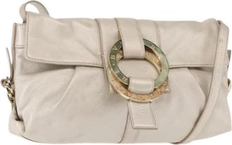 Bulgari Pre-owned Cross Body Bags, female, Gray, Size: ONE SIZE Pre-owned Leather Shoulder Bag