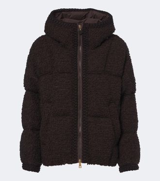 Moncler Piumino Cristallin in misto lana teddy