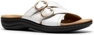 Clarks Laurieann Opal Womens Sandals White Leather : 8.5 A - Narrow
