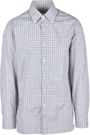 LUIGI BORRELLI NAPOLI Checkered Button-Up Shirt in Green