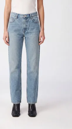 Haikure Jeans Lisa straight fit a vita alta in denim di cotone con logo