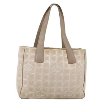 Chanel Pre-owned Tote Bags, female, Beige, Size: ONE SIZE Pre-owned Vintage Nylon Tote Bag