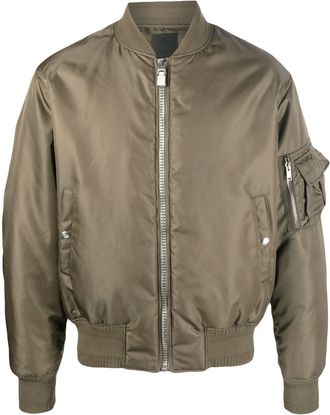 Givenchy satin zip-up bomber jacket - men - Polyamide/Cupro/Polyester - 48 - Green