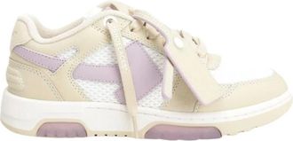 Off-white Schoenen, Dames, Beige, 36 EU, Leer, Slim Out Of Office Logo Sneakers