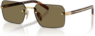 Prada PR D55S Zonnebril - Heren - Accessoires - Geel - Maat: 55 MM Polyamide